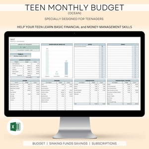 Teen Budget Tabelle, Teen Budget Planer, Teenager Finanzierung, Teen Budget Tool, das erste Teenagerbudget, Teen Geldmanagement
