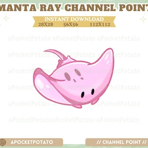 Manta Ray Channel Point Pink - Ocean Twitch Badge - Animal Badge - Cute Twitch Channel Point - Rainbow Point - Kawaii Twitch Channel Point