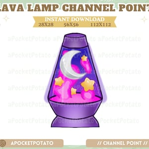 Point de chaîne de la lampe à lave galaxie Twitch - Point de chaîne kawaii - Badge mignon - Badge Twitch sorcière - Badge fantastique - Emote Twitch lune/étoiles
