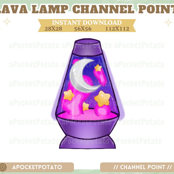 Galaxy Lava Lamp Channel Point Twitch - Kawaii Channel Point - Cute Badge - Witchy Twitch Badge - Fantasy Badge - Moon/Stars Twitch Emote