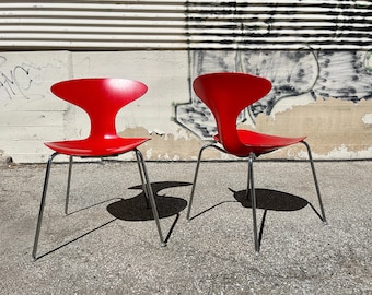 Red Bernhardt Chrome Task Desk Chair (2 available)