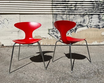 Red Bernhardt Chrome Task Desk Chair (2 available)