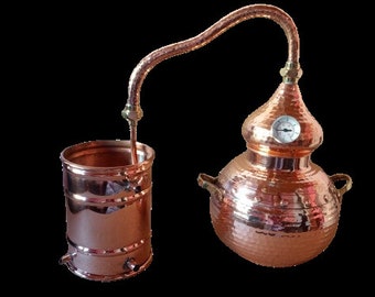 ALAMBIQUE CLÁSICO COBRE destilador tradicional para esencias e hidrolatos