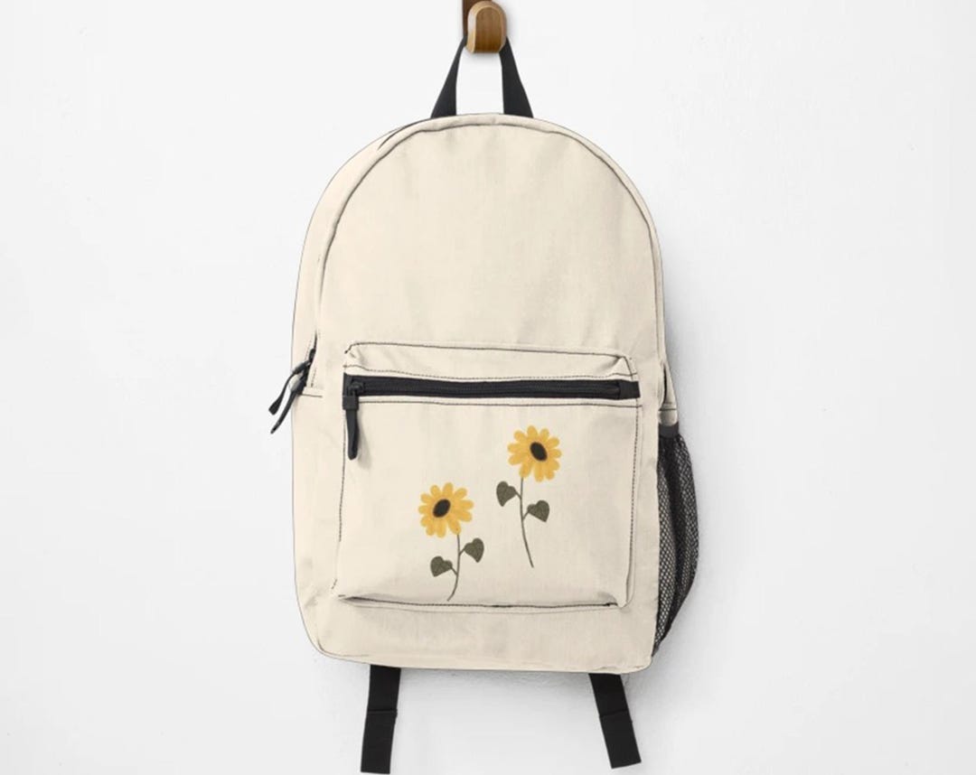 Sunflower Aesthetic Backpack, Flower School Backpacks, Sunflower Orange ...