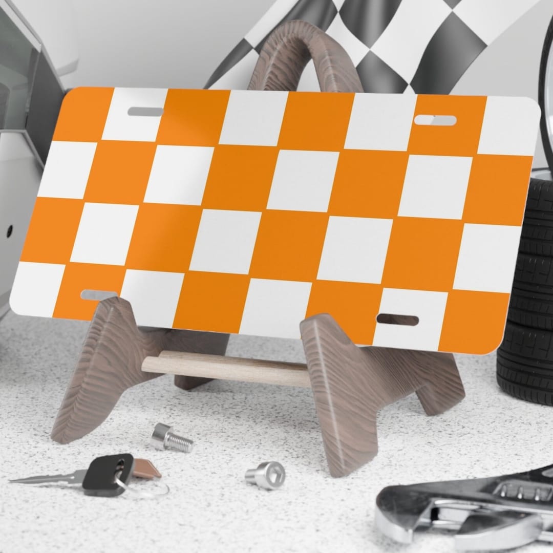 Orange Checkered License Plate for Car Truck Suv Checkered Etsy