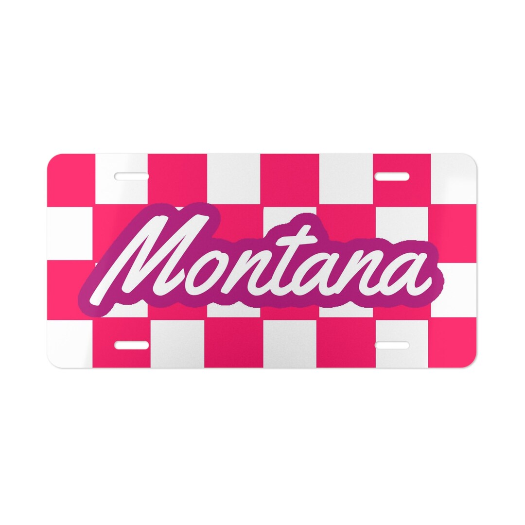 Cute Pink Montana License Plate Wall Art Office Decor Etsy