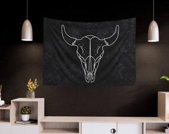 Buffalo skull wall decor. Western. Perfect for apartment, house, dorm, or garage. Gift for Wild West