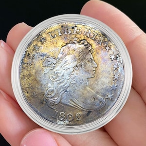 Rare 1802 Liberty Flowing Hair American US Dollar Silver multiColor Antique image 1