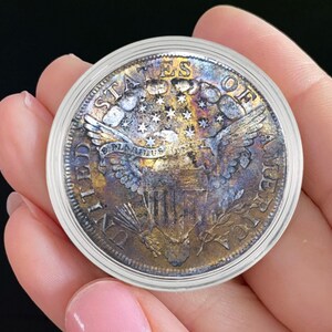 Rare 1802 Liberty Flowing Hair American US Dollar Silver multiColor Antique image 2