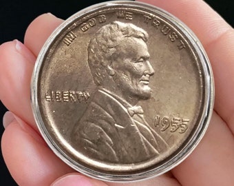 1955 Double Lincoln Penny Cent Silver Plated