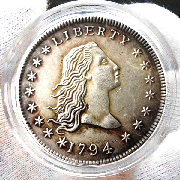 1794 Liberty Flowing Hair American US United States Dollar Silver color