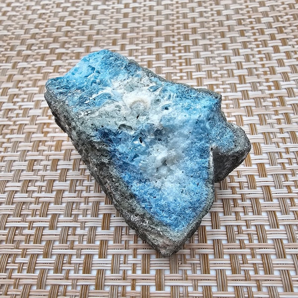 Blue Ice Glacierite Rough Uncut Specimen (#K) - Raw crystal, new material, lapidary & stone cutting!