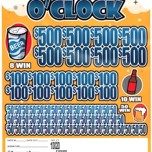 Pull Tab Tickets – Jars – Game - Beer O'Clock - 10,020 ct