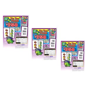 3 Pack - Tic Tac Toad - Pull Tab Ticket - Hard Card - Ticket for Amusement Purposes Only