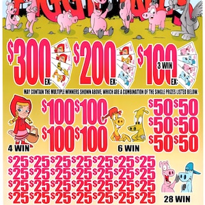 Piggy Tales  - Jar Ticket - Pull Tab Ticket - Ticket for Amusement Purposes Only