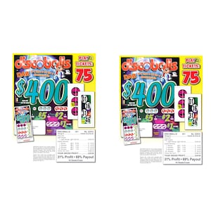 2 PACK - DiscoBalls - Pull Tab Ticket - Ticket for Amusement Purposes Only