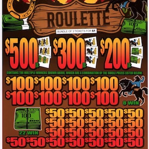 Rodeo Roulette - Jar Ticket - Pull Tab Ticket