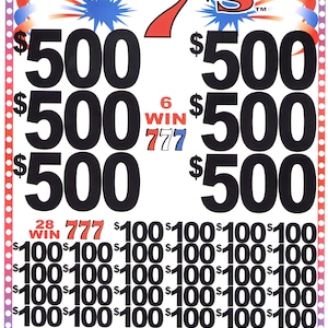 CashPot 7&#39;s Jar Ticket: 7,200 Count Pull Tab Ticket