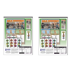 2 PACK - Wild Shootout - Pull Tab Ticket - Holder - Ticket for Amusement Purposes Only
