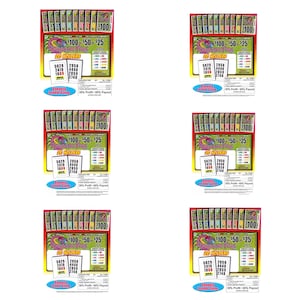 May include: Multiple game card holders are displayed, each with a colorful design and the text "Dragon Fire". The holders are labeled with values of $100, $50, and $25, and include a list of numbers. The text "Banana Tender Game" is also visible.