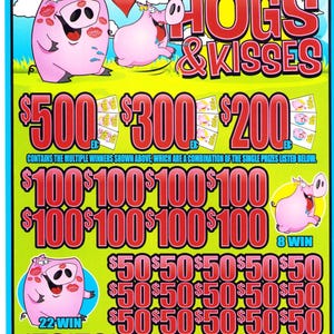 Hogs and Kisses - Jar Ticket - Pull Tab Ticket