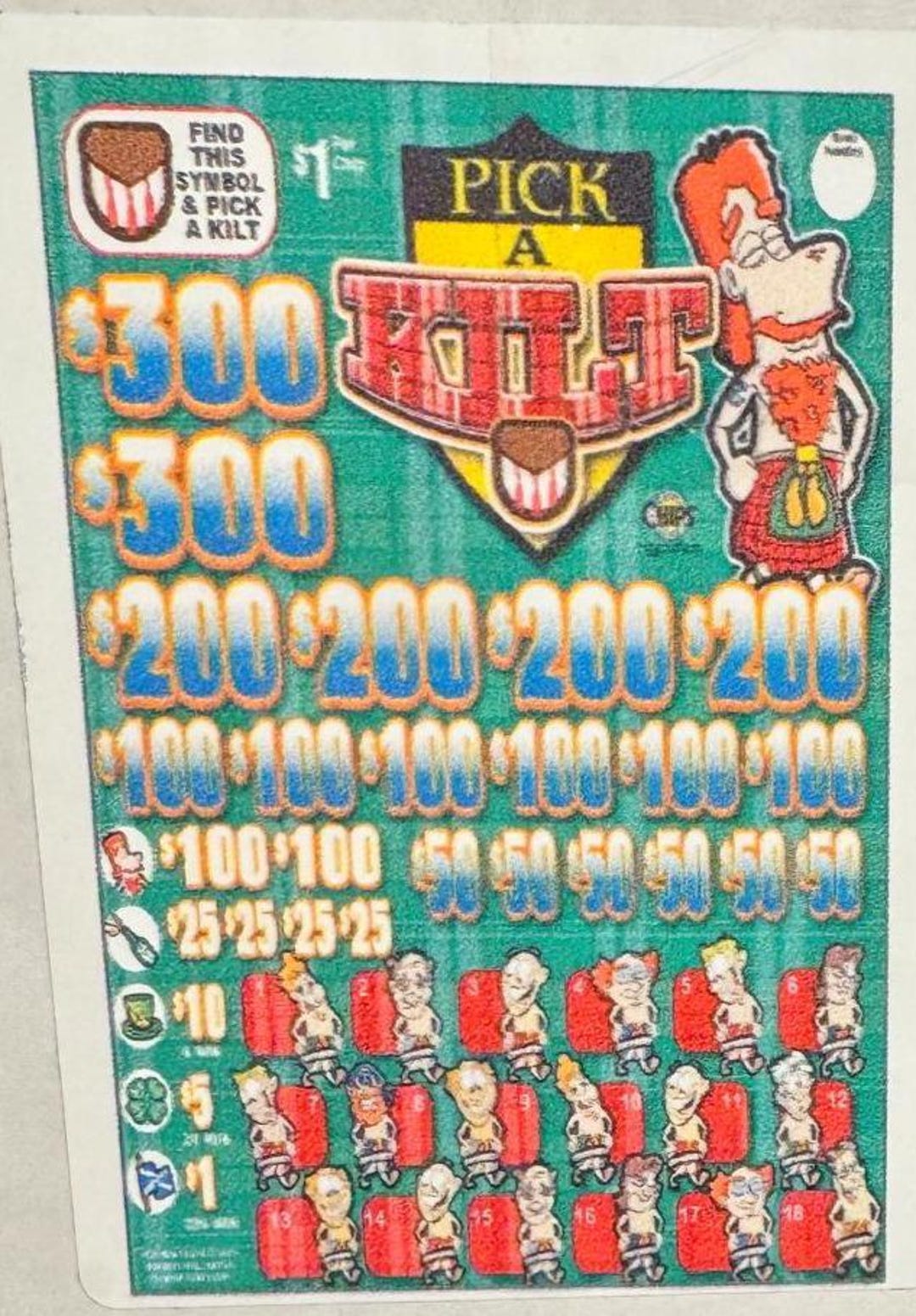 Pull Tab Tickets - Chips - Game -pick a Kilt - 3,955 Ct - Etsy