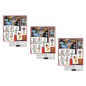 3 Pack Lucky Joker Bingo - Pull Tab Ticket - Hard Card
