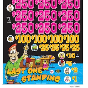 Pull Tab Ticket - Chip - Game - Last One Standing - 3,955 ct