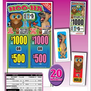 Pull Tab Tickets – Hard Cards – Game - Hoo-ha - 308 ct