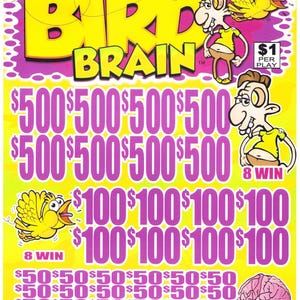 Bird Brain 7,440 ct- Jar Ticket - Pull Tab Ticket