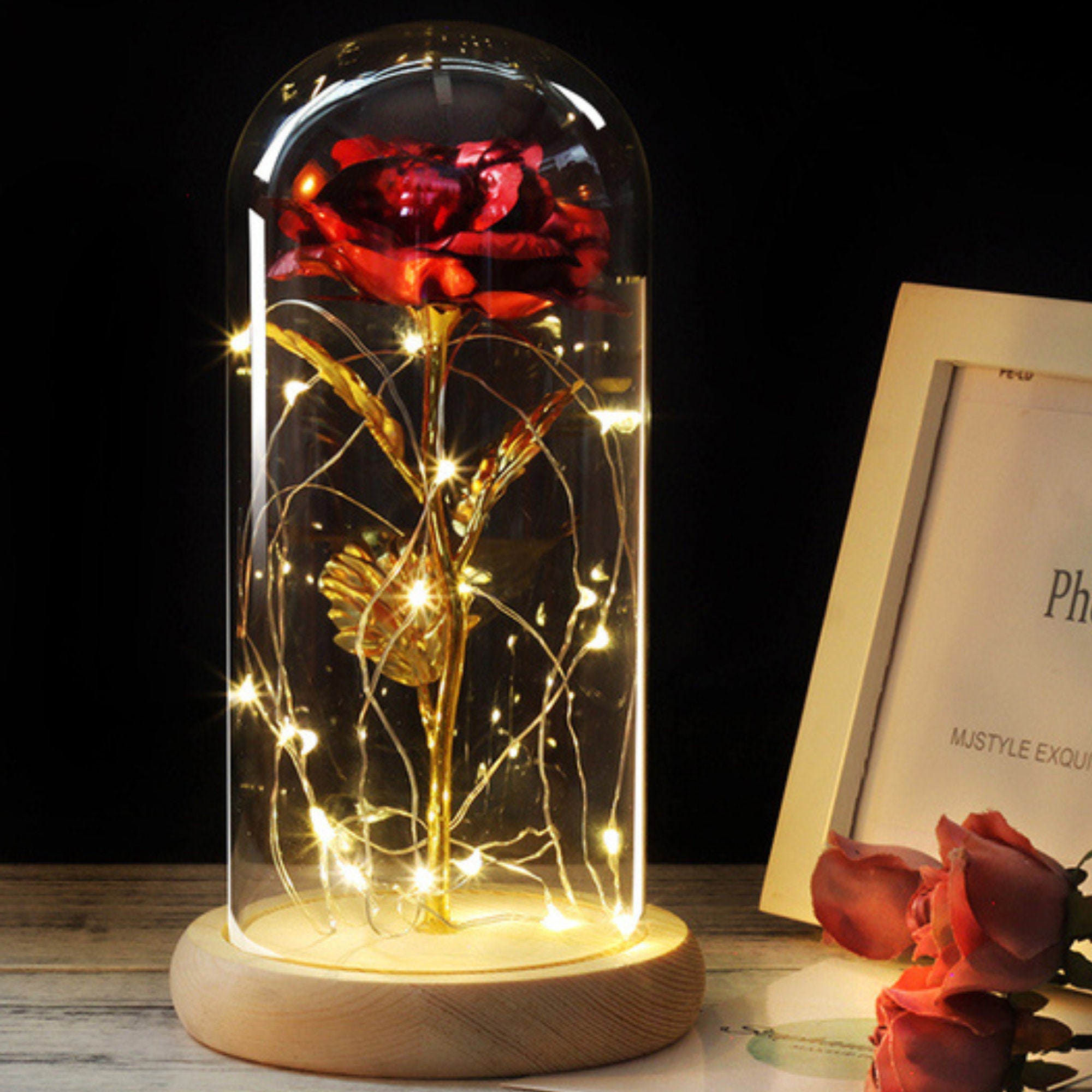 Rose Flower Lamp Galaxy Rose Eternal Rose Eternal Flower Etsy