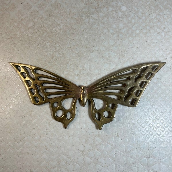 Vintage Brass Butterfly Wall Decor, Mid Century Modern Decor, Butterfly Wall Hanging