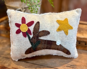 Handmade Wool Bunny Pillow Tuck