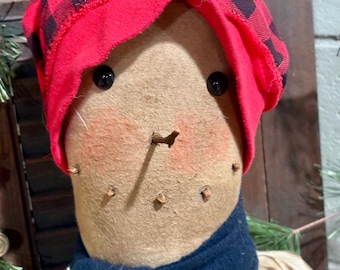 Handmade Primitive Snowman OOAK