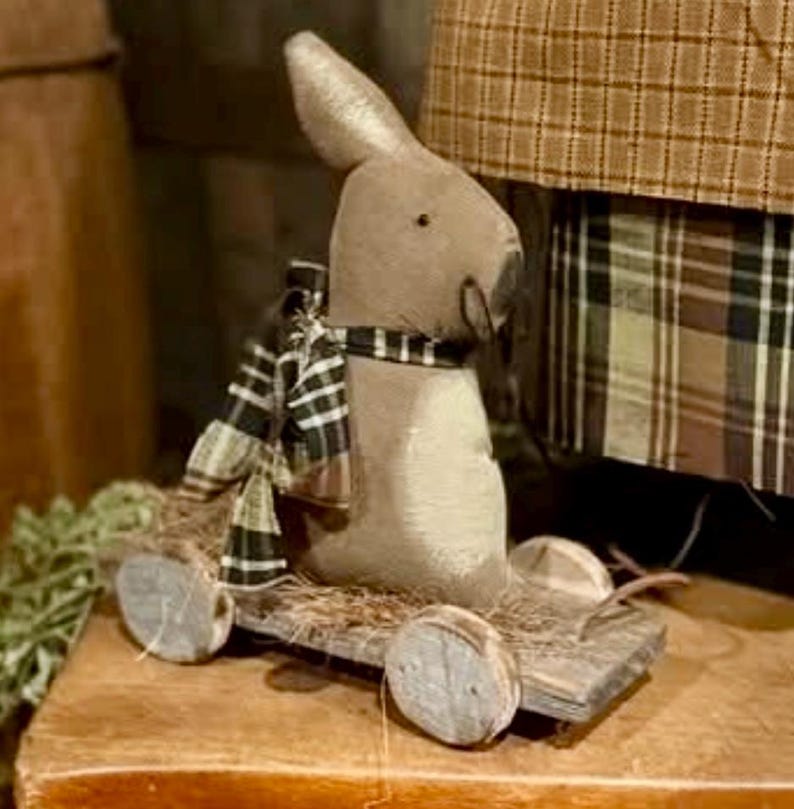 Handmade Primitive Bunny - in Stock - Etsy