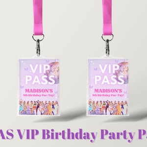 VIP Party Pass Abzeichen Bearbeitbar In meinem Geburtstag Era Party Pass Trendy Taylor VIP Pass Eras VIP Abzeichen Lanyard Abzeichen 2,5x3,5 in Taylor Party Pass