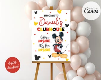 Editable Oh Twodles Birthday Welcome Sign Boy 2nd Birthday Invite Cute Mouse Second Birthday Party Oh Twodles Mickey Birthday Invite