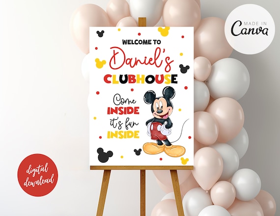 Editable Oh Twodles Birthday Welcome Sign Boy 2nd Birthday Invite Cute Mouse Second Birthday Party Oh Twodles Mickey Birthday Invite