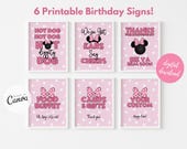 Minnie Inspired Birthday Party Signs 8x10 Big Bow Bundle Party Favors Signs Cute Mouse Birthday Bundle Minnie Birthday Digital Template