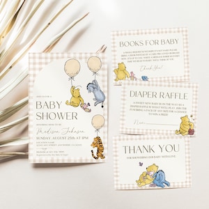 Winnie the Pooh Baby Shower Invite Classic Winnie The Pooh Gender Neutral Baby Sprinkle Bundle Little Hunny Baby Shower Invite Vintage Pooh