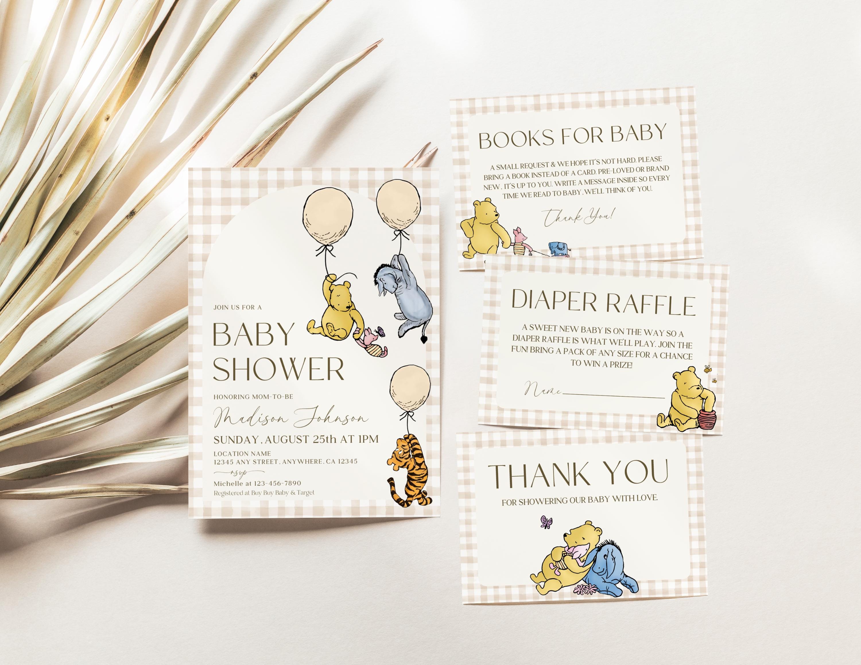 Winnie the Pooh Baby Shower Invite Classic Winnie The Pooh Gender Neutral Baby Sprinkle Bundle Little Hunny Baby Shower Invite Vintage Pooh
