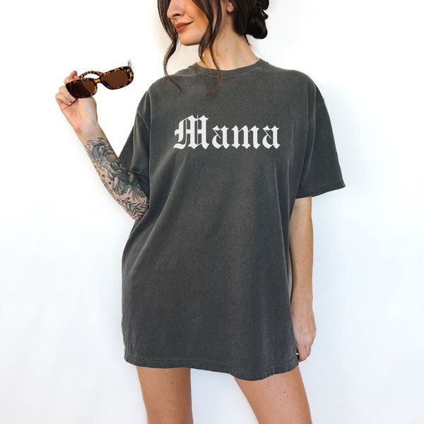 Mama T-shirt Girl Mom Club Shirt Comfort Colors Trendy New Mom Outfit Mother’s Day Gift Mom Baby Shower Gift Cool Mom Old English Font Shirt