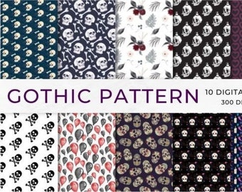 10-Piece Gothic Digital Paper Download | Instant Printable Designs