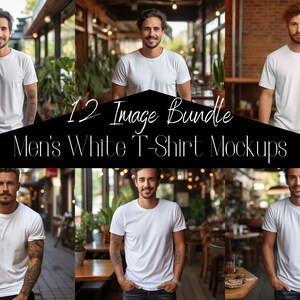 Men&#39;s T-Shirt Mockup Bundle - Set of 12 High-Quality Images