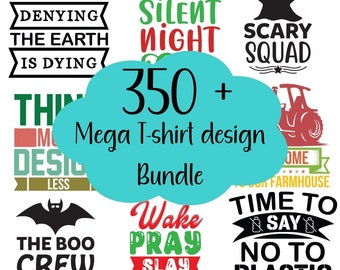Custom Apparel Creators Dream - 350+ T-shirtontwerpen - Digitale grafische megabundel