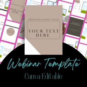 Paquete de plantillas de diapositivas para seminarios web Canva de 10 páginas / Diapositivas de presentación profesionales y personalizables