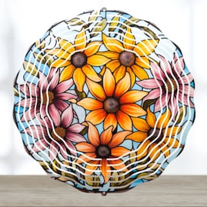 Black-Eyed Susan Wind Spinner PNG - Sublimation Design for Stunning Spring Creations