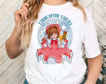 Cardcaptor Sakura T-Shirt - Retro design 90's - Anime Sakura - Kawaii Anime T-Shirt - Sakura Fans Gift - Anime Lover T-Shirt