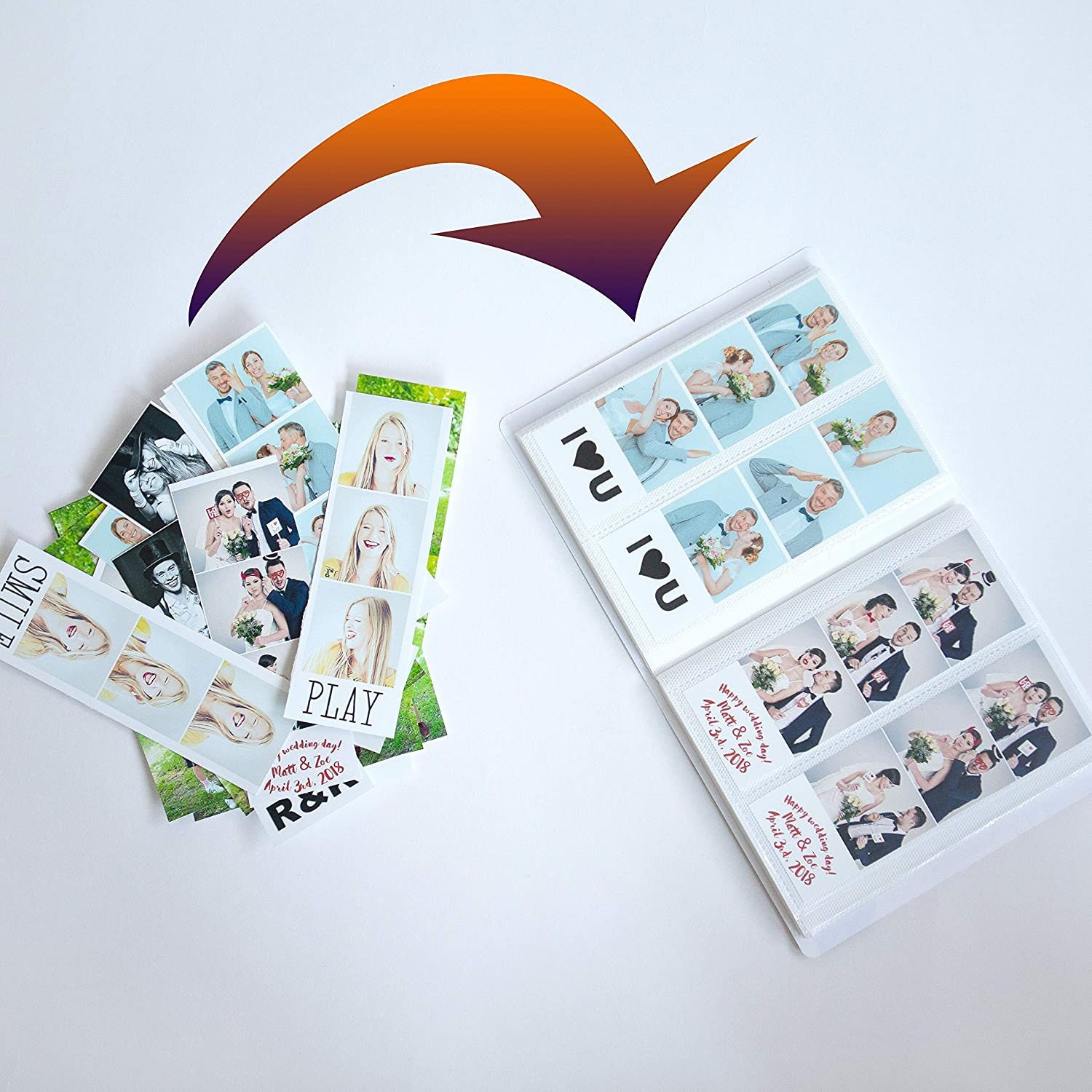 for Wedding or Party - Holds 120 Photobooth 2x6 Photo Strips for Wedding or Party - Holds 120 Photobooth 2x6 Photo Strips