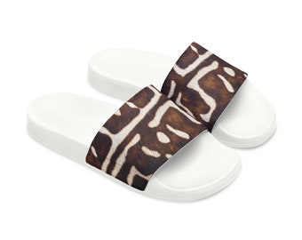 P-22 Tira Zebra Print Lightweight PU Slide Sandals Exotic Style for Women's Comfort with a Cushioned Sole. A Unique Gift for Her.